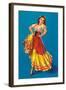 Mexican Senorita Dancing-null-Framed Art Print