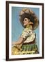 Mexican Senorita with Hat-null-Framed Art Print