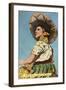 Mexican Senorita with Hat-null-Framed Art Print