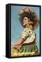 Mexican Senorita with Hat-null-Framed Stretched Canvas