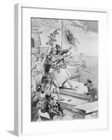 Mexican Subjects Storming Castle-null-Framed Giclee Print