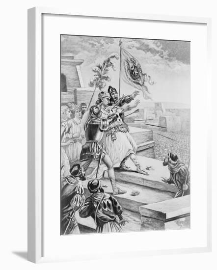 Mexican Subjects Storming Castle-null-Framed Giclee Print