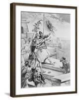 Mexican Subjects Storming Castle-null-Framed Giclee Print