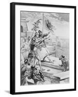 Mexican Subjects Storming Castle-null-Framed Giclee Print