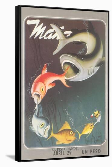 Mexican Travel Poster, Big Fish-null-Framed Stretched Canvas