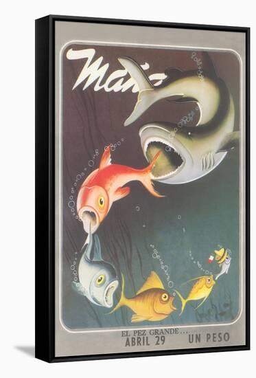 Mexican Travel Poster, Big Fish-null-Framed Stretched Canvas