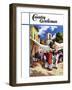 "Mexican Village Market," Country Gentleman Cover, June 1, 1938-G. Kay-Framed Giclee Print