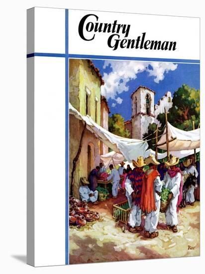 "Mexican Village Market," Country Gentleman Cover, June 1, 1938-G. Kay-Stretched Canvas