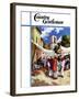 "Mexican Village Market," Country Gentleman Cover, June 1, 1938-G. Kay-Framed Giclee Print