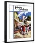 "Mexican Village Market," Country Gentleman Cover, June 1, 1938-G. Kay-Framed Giclee Print