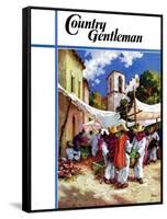 "Mexican Village Market," Country Gentleman Cover, June 1, 1938-G. Kay-Framed Stretched Canvas