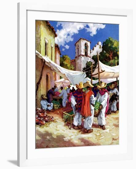 "Mexican Village Market,"June 1, 1938-G. Kay-Framed Giclee Print