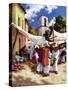 "Mexican Village Market,"June 1, 1938-G. Kay-Stretched Canvas