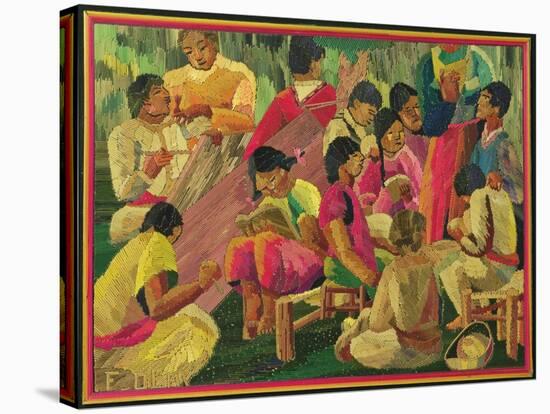 Mexican Village Scene-Mexican School-Stretched Canvas