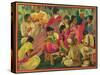 Mexican Village Scene-Mexican School-Stretched Canvas