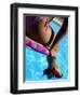 Mexican Woman in Bikini by Swimming Pool-Mitch Diamond-Framed Photographic Print