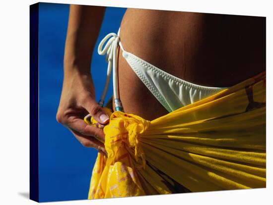 Mexican Woman with Swimwear-Mitch Diamond-Stretched Canvas