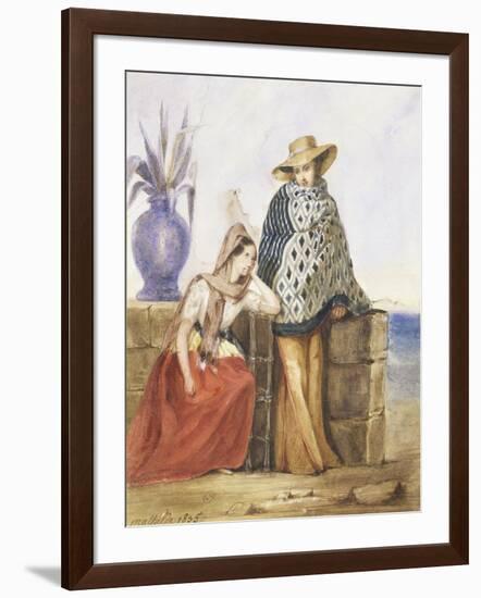 Mexican Women, Watercolour by Mathilde De La Borde, 1835-null-Framed Giclee Print