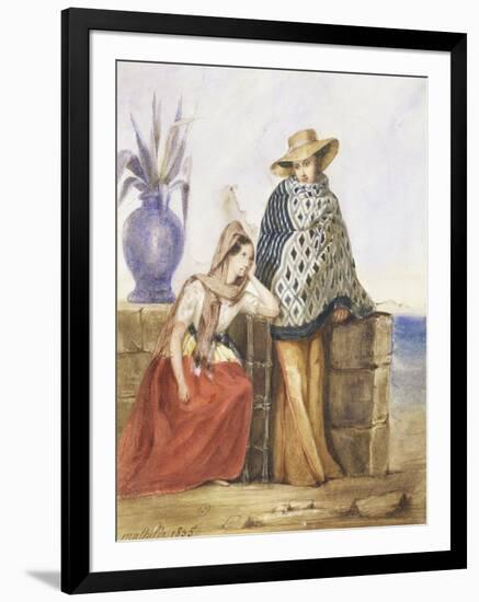 Mexican Women, Watercolour by Mathilde De La Borde, 1835-null-Framed Giclee Print