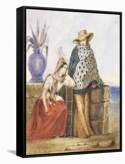 Mexican Women, Watercolour by Mathilde De La Borde, 1835-null-Framed Stretched Canvas