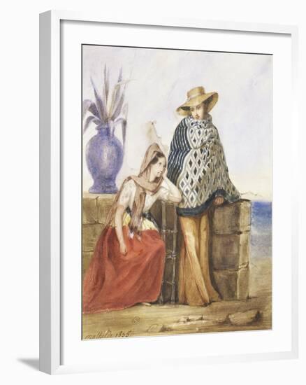 Mexican Women, Watercolour by Mathilde De La Borde, 1835-null-Framed Giclee Print