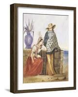 Mexican Women, Watercolour by Mathilde De La Borde, 1835-null-Framed Giclee Print