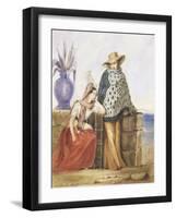 Mexican Women, Watercolour by Mathilde De La Borde, 1835-null-Framed Giclee Print