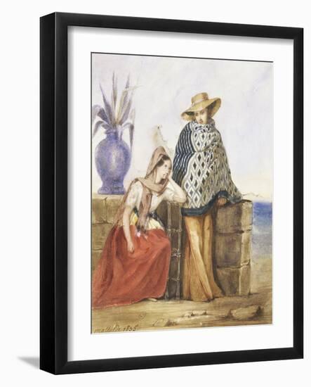 Mexican Women, Watercolour by Mathilde De La Borde, 1835-null-Framed Giclee Print