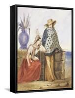 Mexican Women, Watercolour by Mathilde De La Borde, 1835-null-Framed Stretched Canvas
