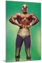 Mexican Wrestler Body Builder-null-Mounted Art Print