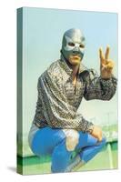 Mexican Wrestler in Lounge Singer Shirt-null-Stretched Canvas