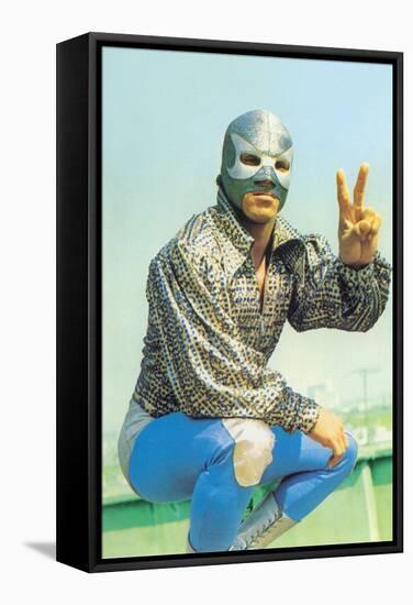 Mexican Wrestler in Lounge Singer Shirt-null-Framed Stretched Canvas