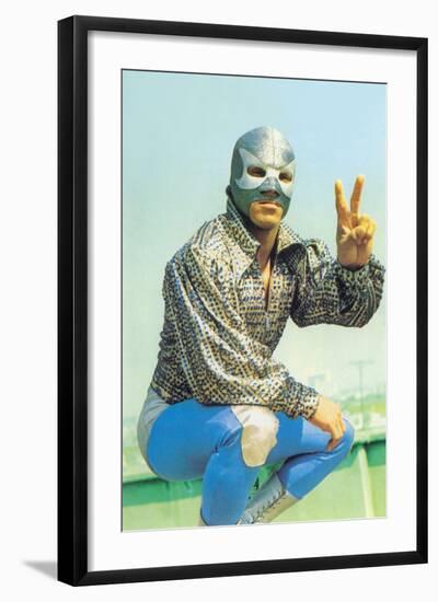 Mexican Wrestler in Lounge Singer Shirt-null-Framed Art Print