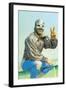 Mexican Wrestler in Lounge Singer Shirt-null-Framed Art Print