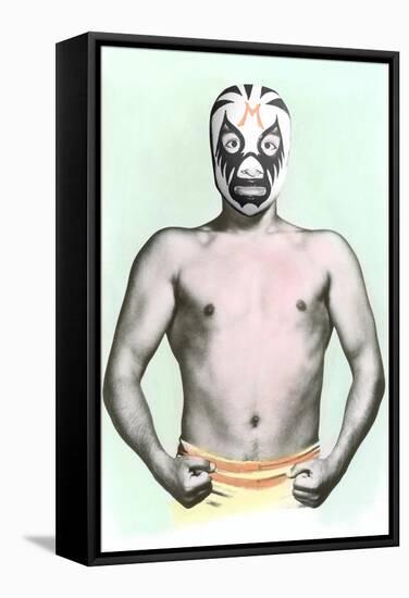 Mexican Wrestler in Mask-null-Framed Stretched Canvas