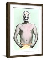 Mexican Wrestler in Mask-null-Framed Art Print