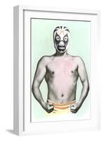 Mexican Wrestler in Mask-null-Framed Art Print