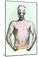 Mexican Wrestler in Mask-null-Mounted Art Print