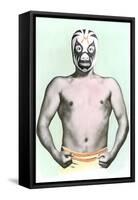 Mexican Wrestler in Mask-null-Framed Stretched Canvas