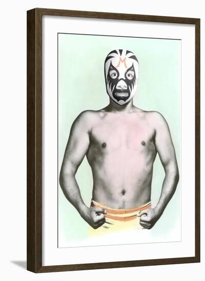 Mexican Wrestler in Mask-null-Framed Art Print