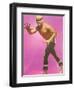 Mexican Wrestler Ready for Take-Down-null-Framed Art Print