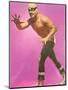 Mexican Wrestler Ready for Take-Down-null-Mounted Art Print