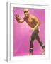 Mexican Wrestler Ready for Take-Down-null-Framed Art Print