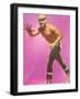 Mexican Wrestler Ready for Take-Down-null-Framed Art Print