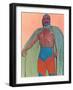 Mexican Wrestler with Thunderbird Motif-null-Framed Art Print