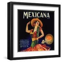 Mexicana Brand - Canoga Park, California - Citrus Crate Label-Lantern Press-Framed Art Print