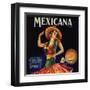 Mexicana Brand - Canoga Park, California - Citrus Crate Label-Lantern Press-Framed Art Print