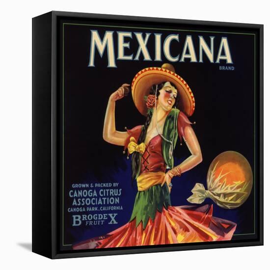 Mexicana Brand - Canoga Park, California - Citrus Crate Label-Lantern Press-Framed Stretched Canvas