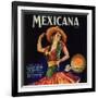 Mexicana Brand - Canoga Park, California - Citrus Crate Label-Lantern Press-Framed Art Print