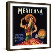 Mexicana Brand - Canoga Park, California - Citrus Crate Label-Lantern Press-Framed Premium Giclee Print